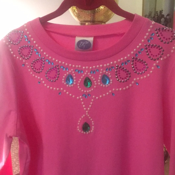 DG2 Pink Top with Jeweled Embellishments (M) - Picture 1 of 7